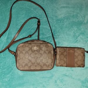 Coach Brown Crossbody Bag Set